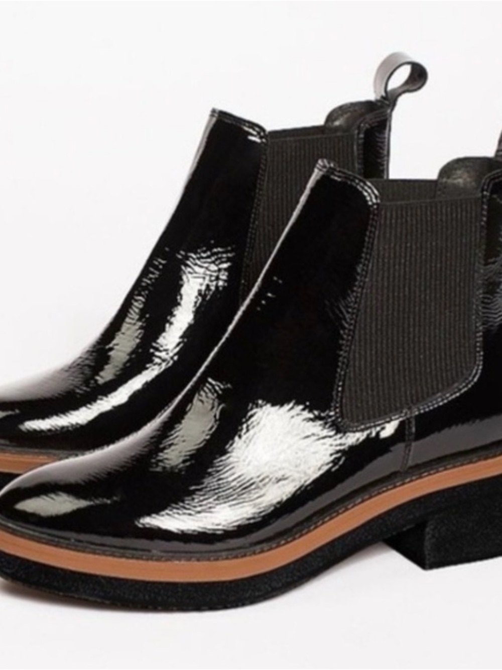 Heiress Colab w/Free People Black Patent Caleb Chelsea Boot - Women Sz 41